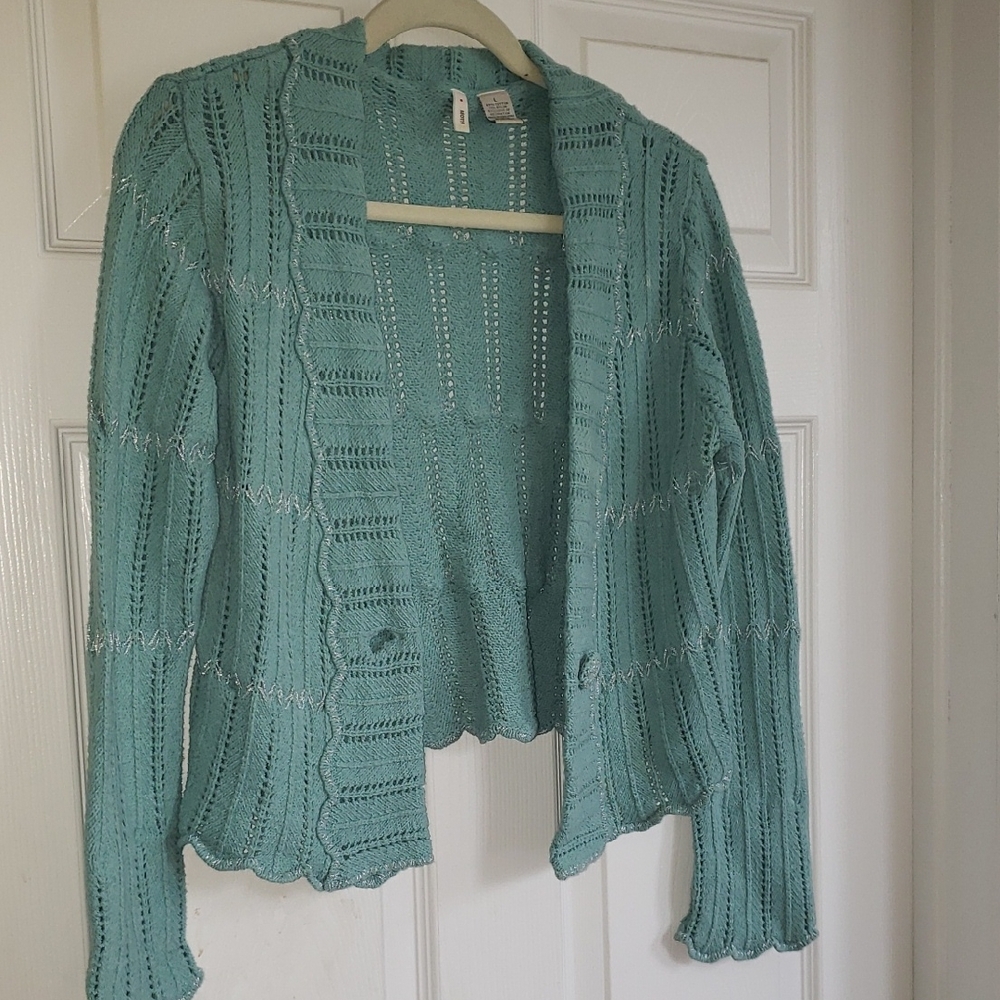 Moth Teal Knit Cardigan
